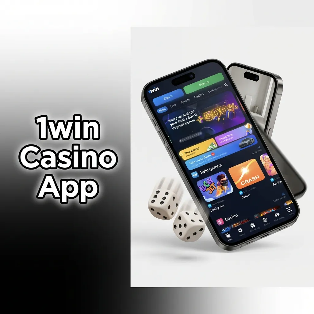 1win Casino App interface showing slots, table games, and live dealer options from top gaming providers