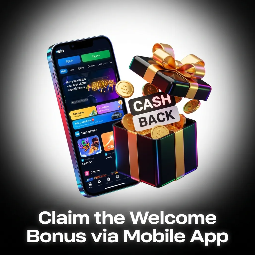 Mobile app interface showing welcome bonus registration and deposit options for Indian players