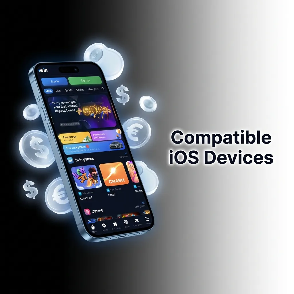 List of compatible iOS devices including iPhone X through 15 series, iPad Pro, iPad Air, and iPad Mini models
