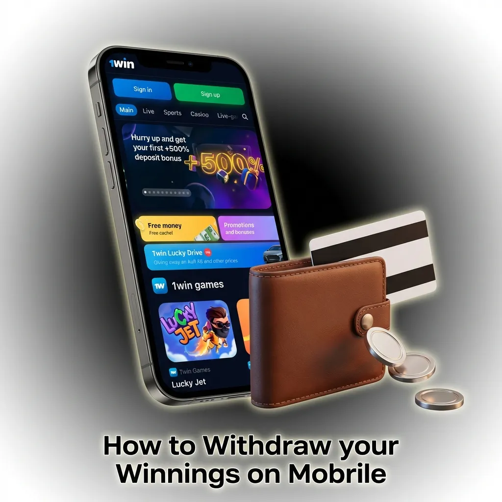 Step-by-step guide showing how to withdraw winnings from 1win mobile app using UPI, bank transfer, or cryptocurrency methods.