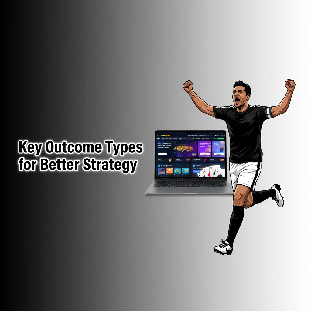 Diagram showing five betting outcome types: Match Winner, Over/Under, Handicap, Correct Score, and First Goalscorer strategies.