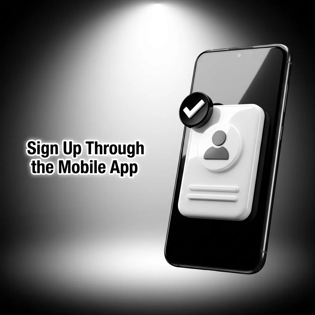 Mobile app registration screen showing sign-up options including phone, email, social media, and one-click methods
