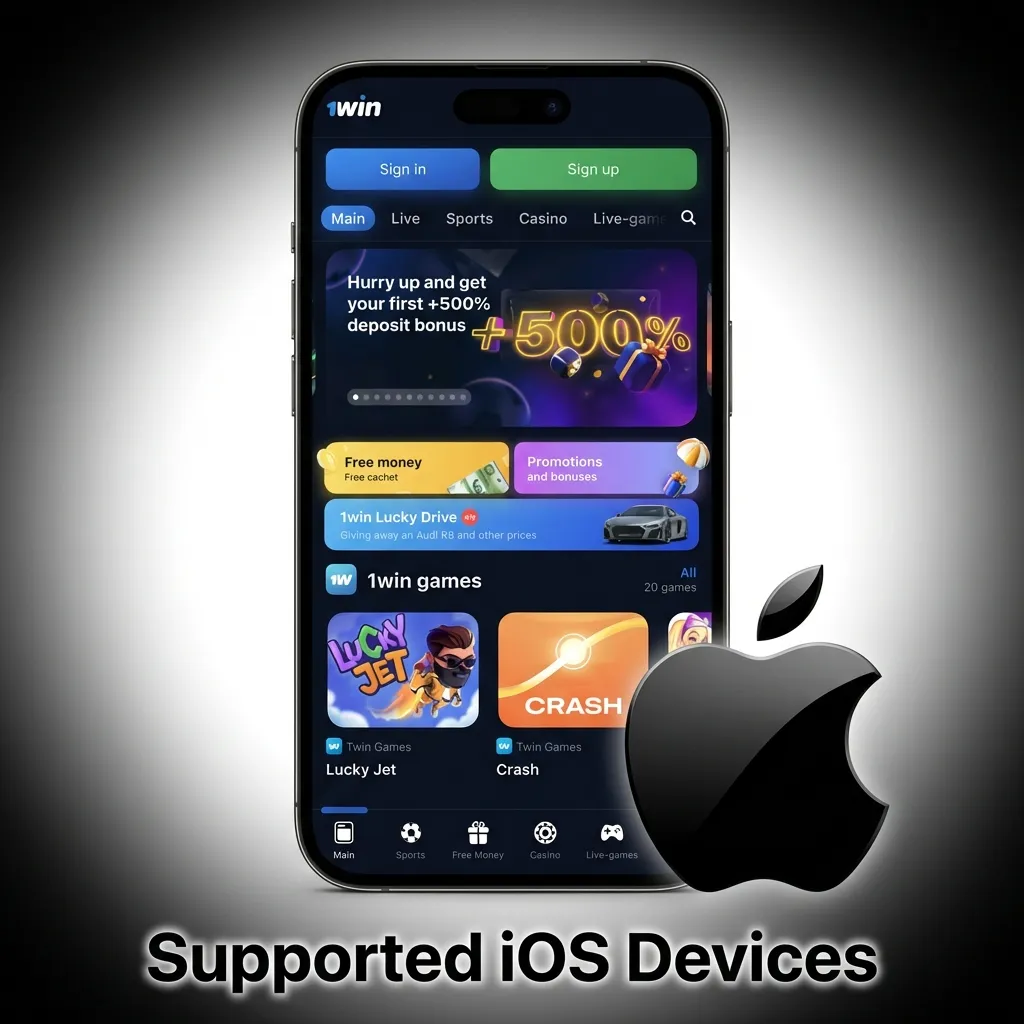 List of compatible iPhone and iPad models from iPhone 8 to iPhone 13 series that support 1win PWA application
