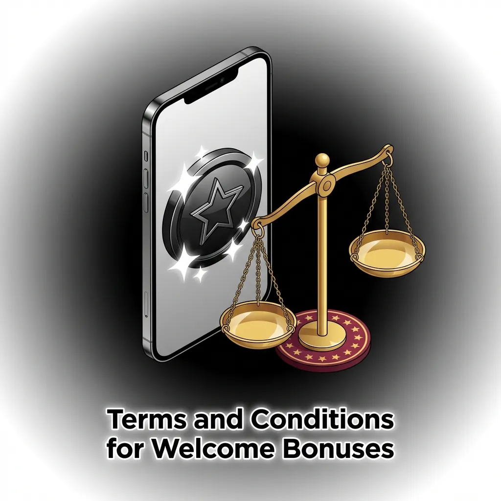 Welcome bonus terms and conditions list showing requirements like one bonus per player, age limits, and wagering rules.
