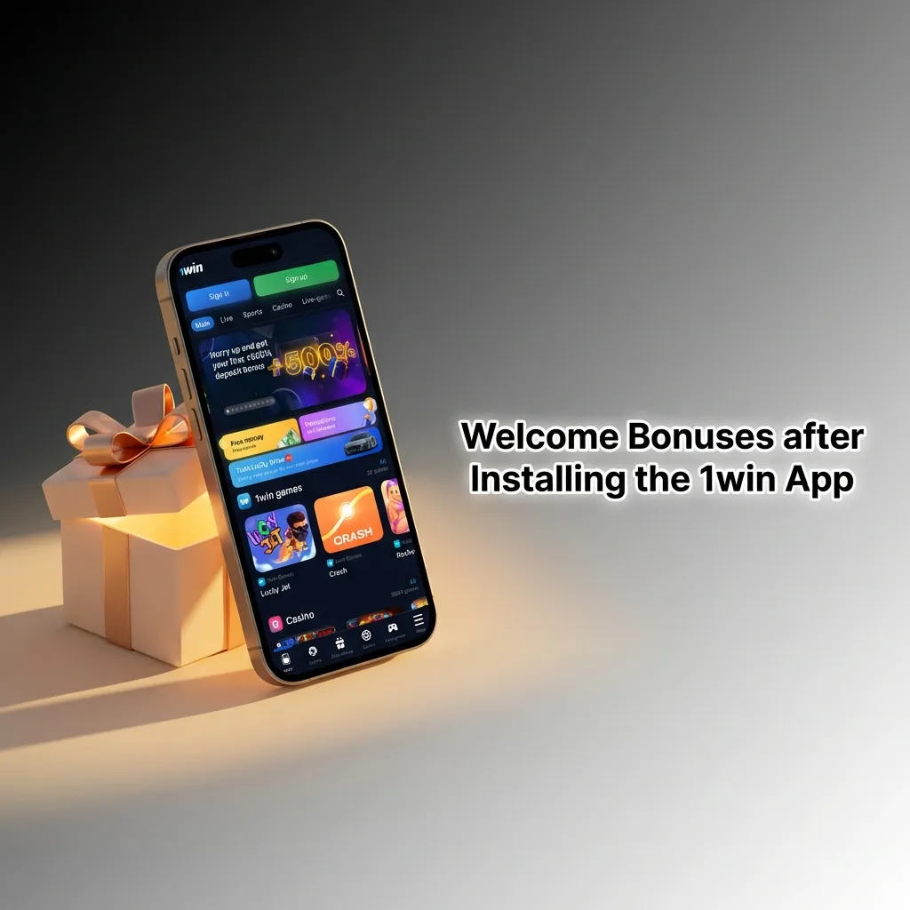 1win app welcome bonus structure showing multi-tier deposit bonuses from 130% to 170% for new users